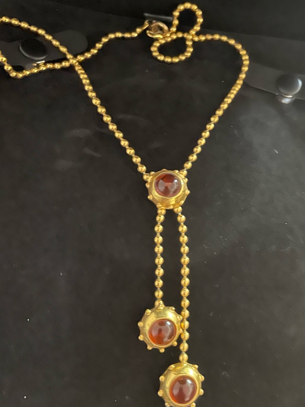 Premier Designs Gold-Tone Necklace with Deep Red Stones - Picture 4 of 6